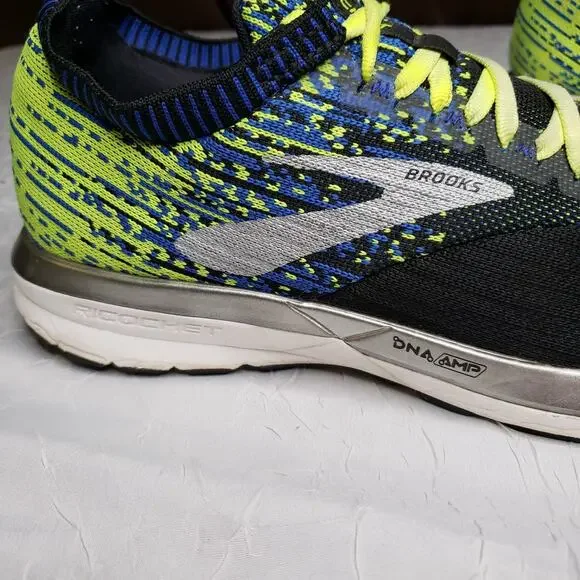 Brooks Mens Ricochet Knit DNA Amp Black & Blue Running Shoes  display picture 3
